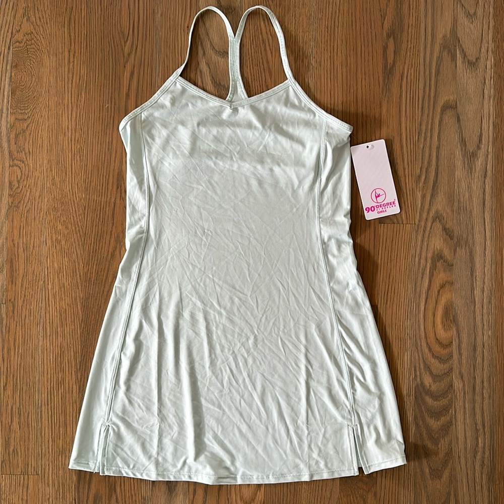 90 Degree Reflex Girls Tennis Dress sz Large / 12 Charmed Mint Julep Green Racer